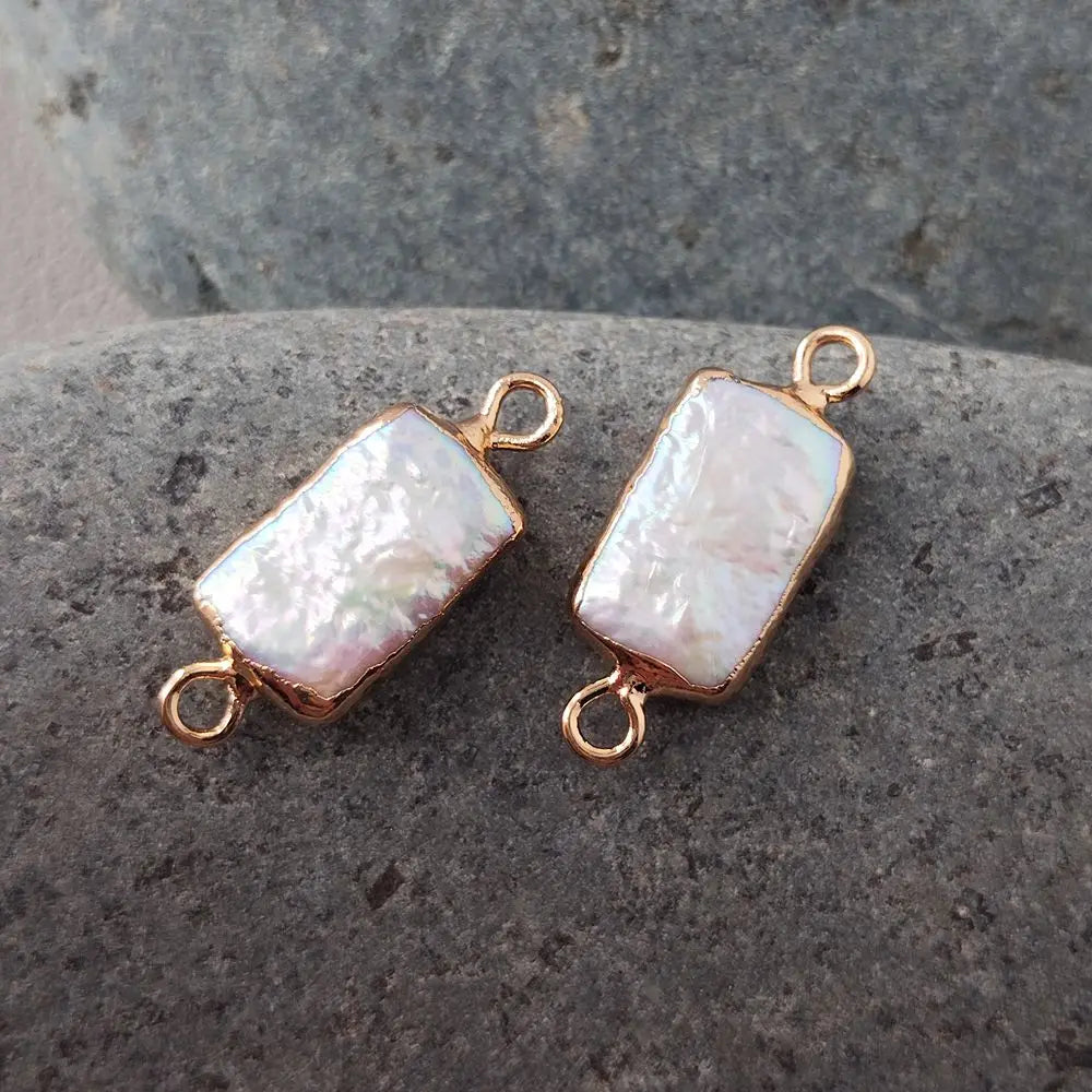 10 Stück 8 x 12 mm rechteckige Biwa-Perlen, lose Perlen für Schmuckherstellung, DIY