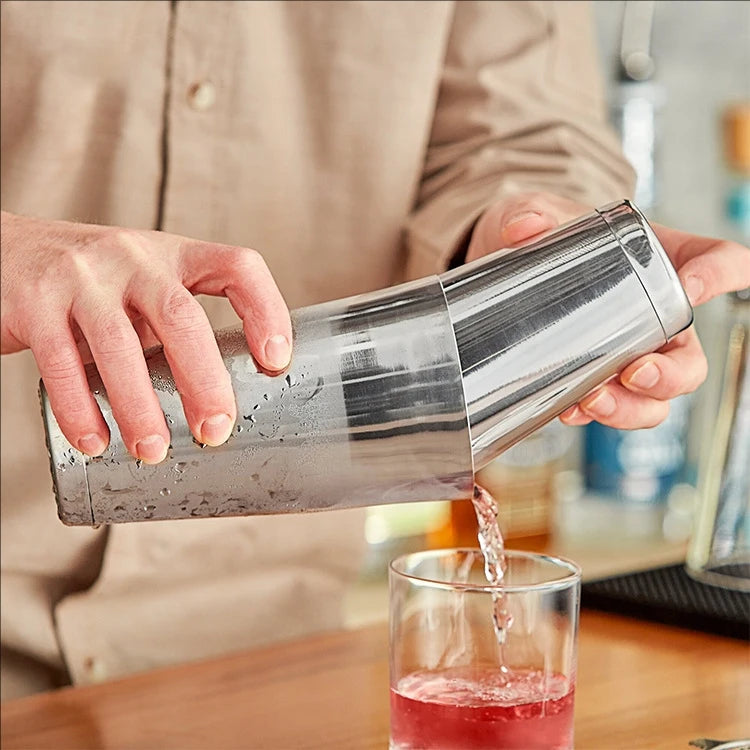 Boston 750/550 ml Cocktail-Shaker mit Rezept, Edelstahl-Mixer, Barkeeper, Bar, Getränke, 2-teilige Cocktail-Shaker, Bar-Werkzeuge