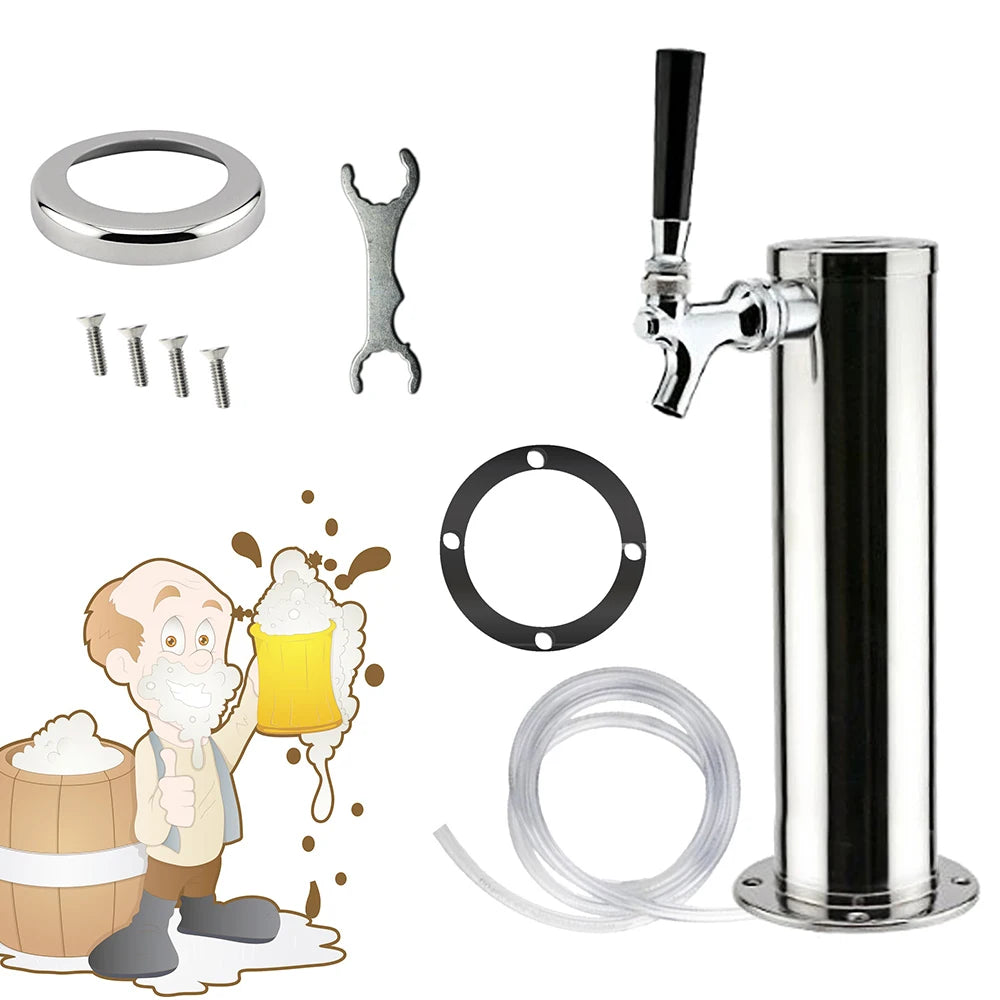 Edelstahl Entwurf Bierturm Set Single Tap Wasserhahn Wein Single Head Bierturm Bierturm für Home Brew Bar