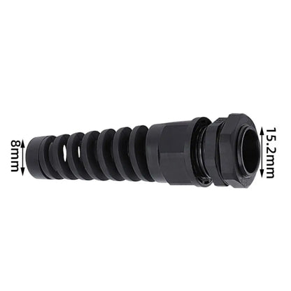 2 Stück schwarz wasserdichte Kabel verschraubung Anti-Biegung pg7 Kunststoff verbindung m12 m16 m20 Nylon torsion sichere Verbindung pg9 Kabel befestigungs verschraubungen