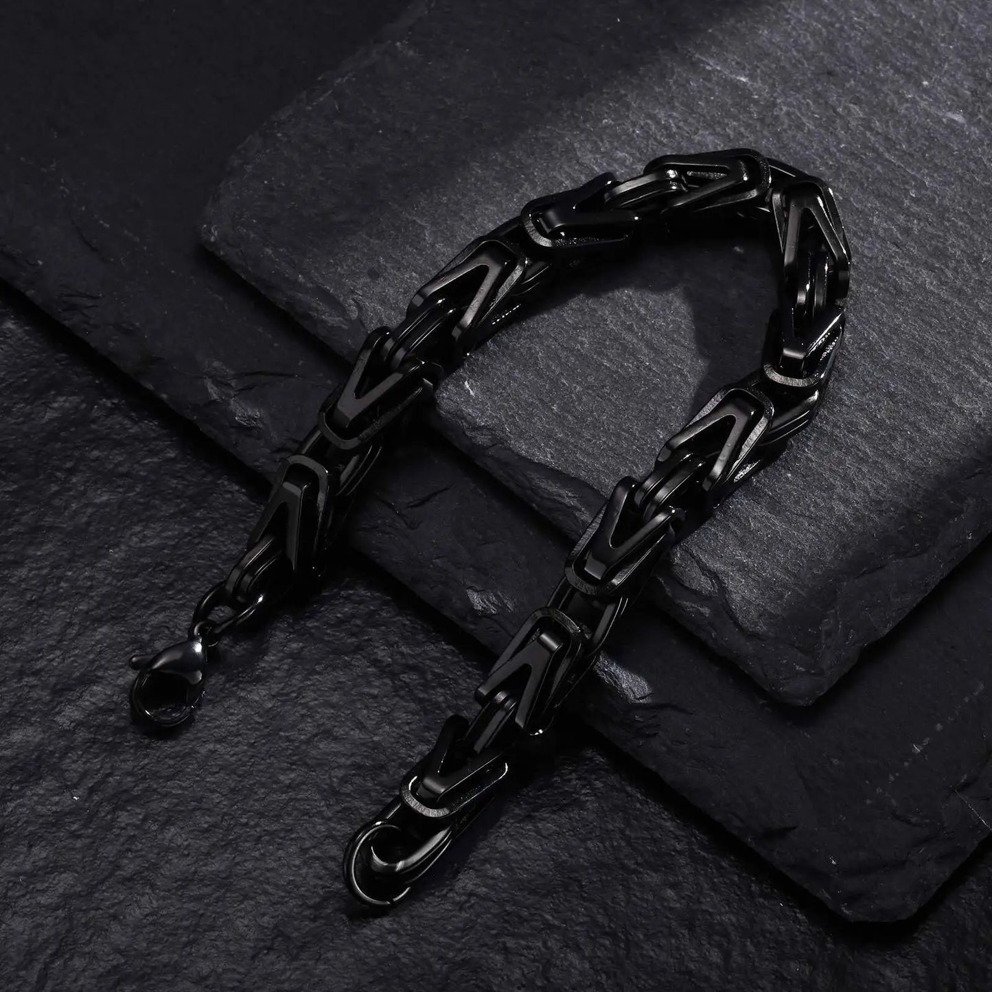 Klobige byzantinische Kettenarmbänder für Männer und Jungen, V-förmiges Edelstahl-Kettenglied-Armband, Vintage-Schmuck, Accessoires, Herrengeschenke
