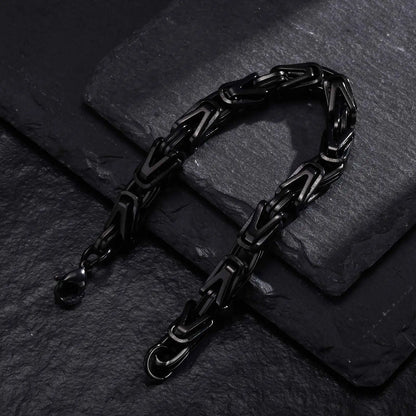 Klobige byzantinische Kettenarmbänder für Männer und Jungen, V-förmiges Edelstahl-Kettenglied-Armband, Vintage-Schmuck, Accessoires, Herrengeschenke