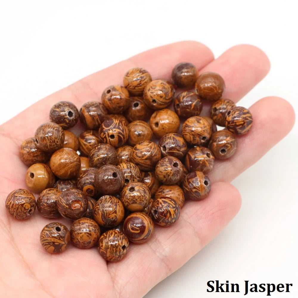 Naturstein, vulkanische Lave, runde Perlen, 4, 6, 8, 10 mm, lose Edelsteinperlen für Schmuckherstellung, DIY-Charms, Armband, Halskette, Ohrringe