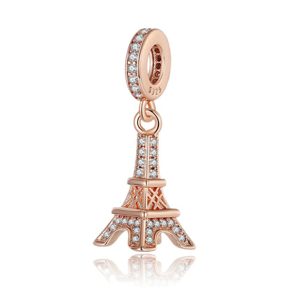 Herzförmige Sicherheitskette und Mond-Anhänger aus 925er-Sterlingsilber, passend für Armbänder, exquisite Halskette, Roségold-Anhänger, Geschenke