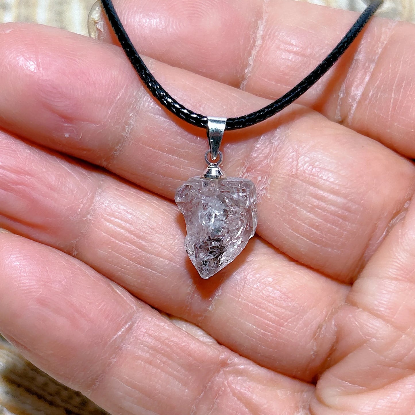 Natürlicher Kristall Herkimer Diamant Zubehör Hängestein Edelsteine Mineral Energie Reiki Heimdekorationen Geschenk Erzkristalle