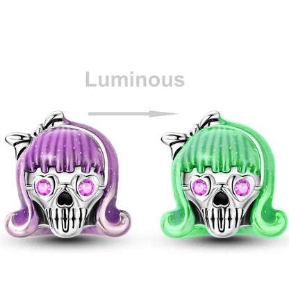 Charms aus 925er-Sterlingsilber, Perlen, Totenkopf, Apfel, baumelnd, passend für Original-Armbänder, DIY-Schmuck, Geschenke