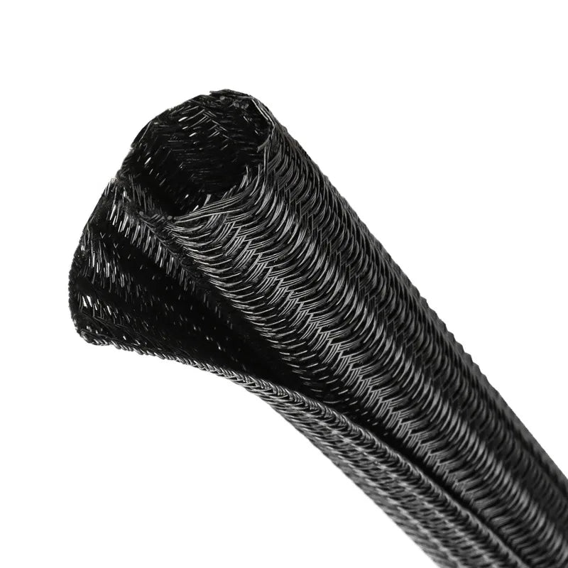 2/5 m schwarze, erweiterbare, selbstschließende Kabelhülse aus PET, Durchmesser 3 mm ~ 50 mm, geteilte, isolierte, hitzebeständige, geteilte Leitungsschutzhülse
