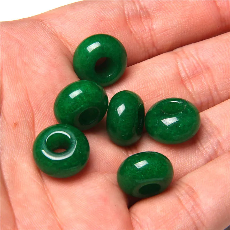 Natürliche Stein Große Loch Perle Anhänger Abacus Form Schmuck Zubehör Natürliche Quarz Jade Opal Charme Für Die Herstellung DIY Ohrring