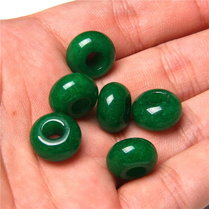 Natürliche Stein Große Loch Perle Anhänger Abacus Form Schmuck Zubehör Natürliche Quarz Jade Opal Charme Für Die Herstellung DIY Ohrring