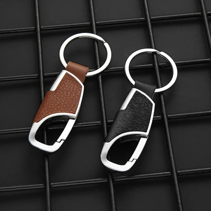 1 Stück Einfacher, Moderner und Kreativer Zinklegierung-Leder-Schlüsselanhänger, Unisex Metall-Taillen-Schlüsselanhänger, Geschenk-Schlüsselring, Auto-Schlüsselanhänger