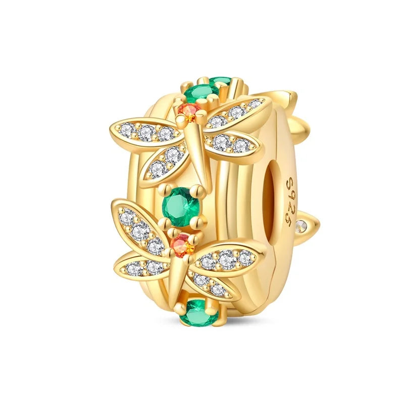 Original-Charm-Perlen aus 925er-Sterlingsilber, goldener Leopard, Glühwürmchen, Schmetterling, Heißluftballon-Perlen, passend für DIY-Armbänder, edler Schmuck