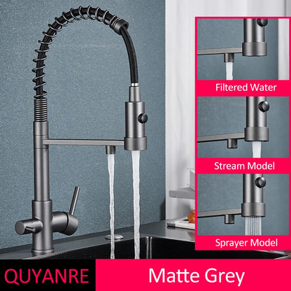 Schwarz Gefilterte Küche Wasser Filter Küche Armaturen Dual Auslauf Filter Wasserhahn Mixer Wasser Reinigung Wasser Kran Für Küche