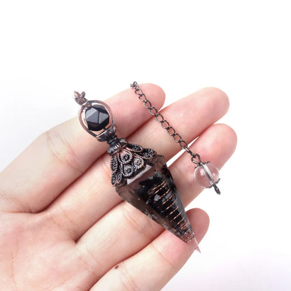 Naturstein Kristall Pendel Halsketten Sechseckiger Kegel Zerkleinerter Stein Amethyste Rosenquarz Chakra Anhänger Schmuck Zubehör