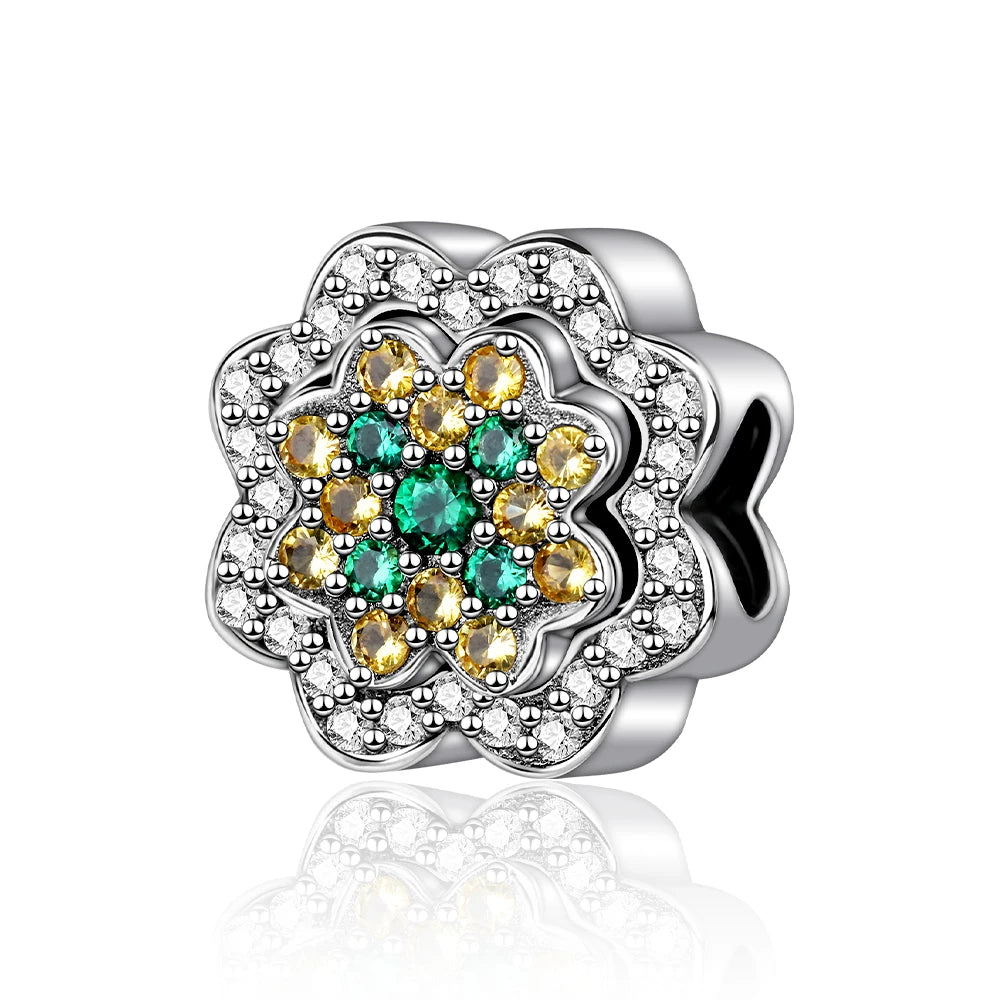 Glücksbringer aus 925er-Sterlingsilber mit vierblättrigem Kleeblatt, Hufeisenkrabbe, Marienkäfer-Zahlen-Charm, passend für DIY-Armbänder, Halsketten, Gesundheit, Glücksgeschenke