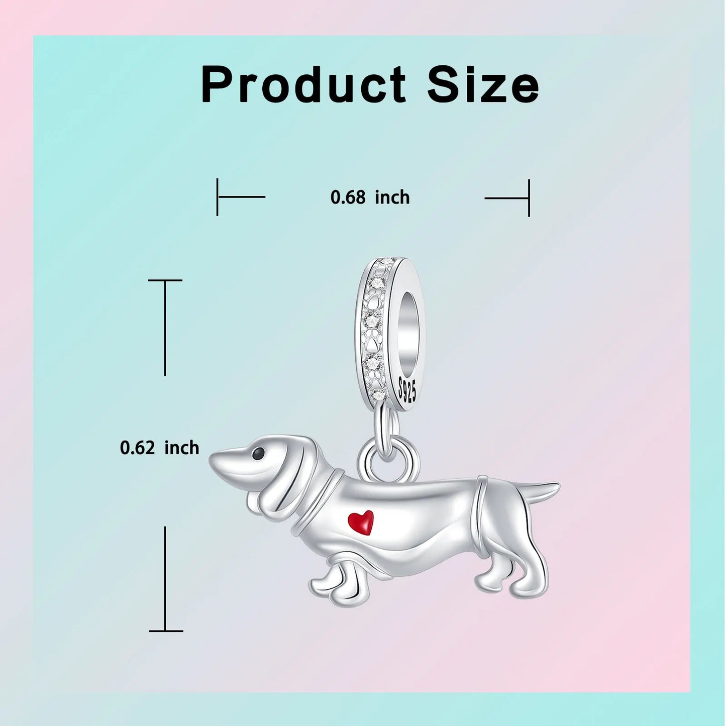 Charm-Anhänger aus 925er-Sterlingsilber, Dackel, Welpe, Wursthund, passend für Original-Charm-Armbänder, Frauen, DIY-Schmuck, Geschenk
