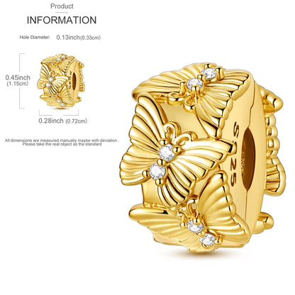Katze Schmetterling Gänseblümchen CZ Pave Clip Charms Positionierung Schnalle 925 Sterling Silber Silikon Spacer Perlen passen Original Racelet DIY