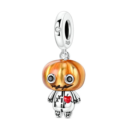 Heißer Verkauf 925er Sterlingsilber Kürbiskopfperlen & fliegende Hexe baumelnder Charm passend für Armband Halloween Anhänger Zubehör Geschenke