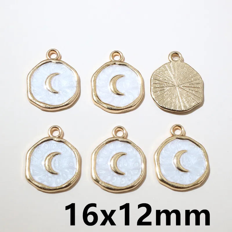 20 Stück Emaille Mond Herz Charms Anhänger Legierung Metall DIY Schmuck Herstellung Zubehör Ergebnisse für Armband Ohrringe Halskette