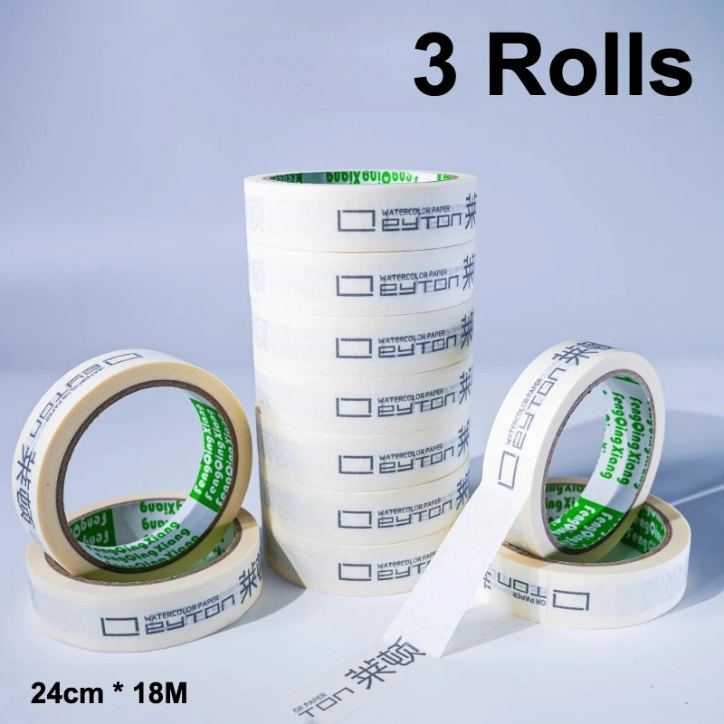 LEYTON Abdeckband, 2,4 cm, 18 m, Aquarell, Skizzieren, Kunst, Student, spezielles Klebeband, Malerei, Handriss, nicht abfärbendes Klebeband
