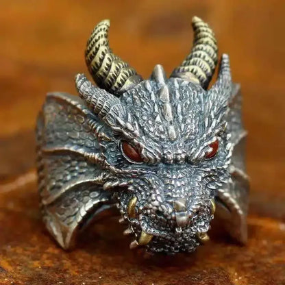 Retro Poseidon Kompass Ring versilbert Hexagramm Öffnung verstellbarer Ring Männer und Frauen Hip-Hop Trend Schmuck Geschenk
