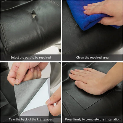 Selbstklebendes Erste-Hilfe-Patch für Möbel, Schuhe, Leder-Patch, DIY, schwarzes, selbstklebendes Leder-Reparaturband für Sofa, 50 x 137 cm