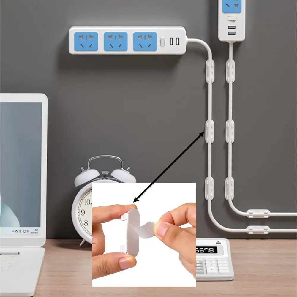 10-100pcs Wire Fixers, Cable Management Clip Punch Free Wire Clips, Self-adhesive Cable Organizers For Wall Wiring