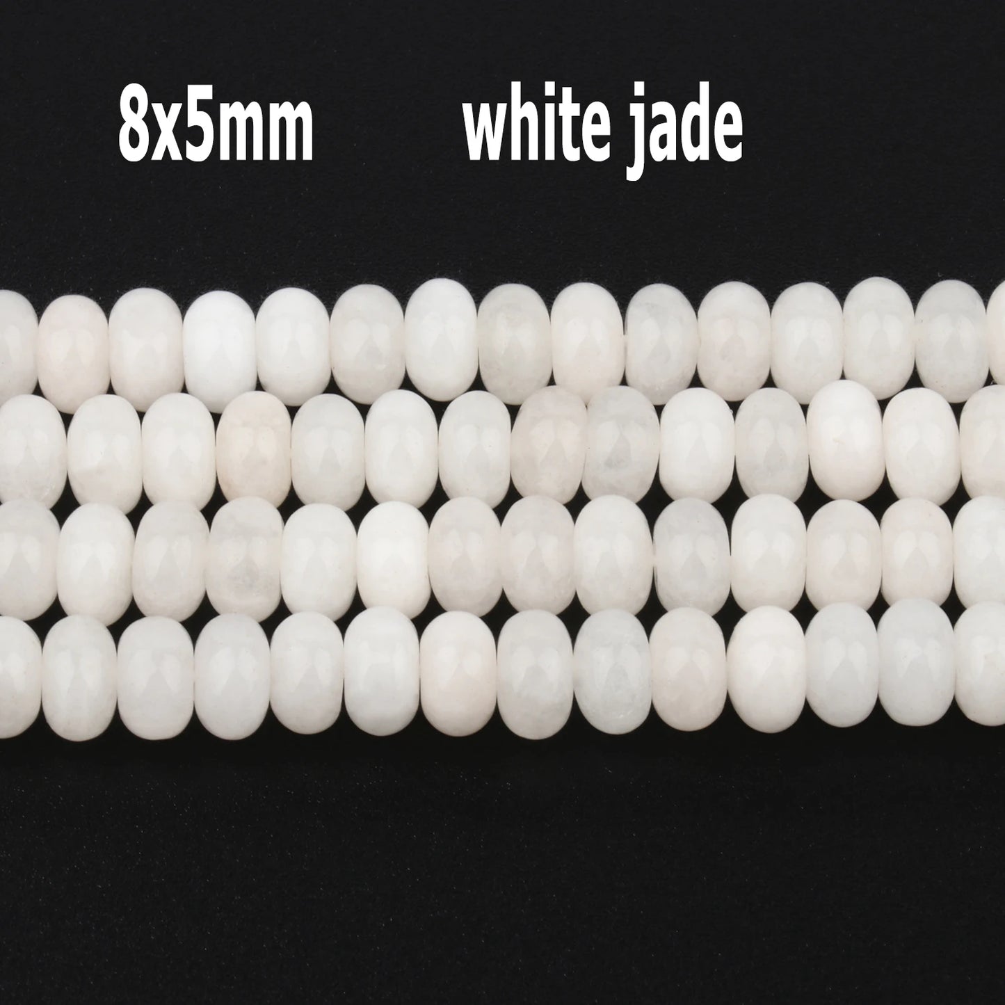 44 Arten weiße Chalcedon-Jade-Achat-Perle, Naturstein, Rondelle-Würfel, facettierte lose Perlen für Schmuckherstellung, Armbänder, Zubehör