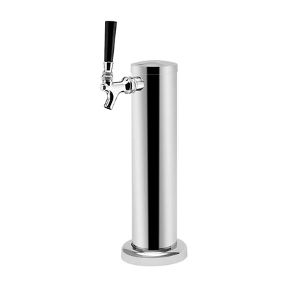 Einfacher silberner Bierspender aus Edelstahl mit Wasserhähnen, selbstgebraute Biersäule für Weißwein, Bier, Getränke, Bar, Kneipen – Einzelhahn