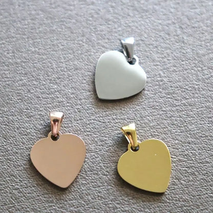 20 Stück Herz 304 Edelstahl Stempeln Blank Tag Anhänger Charms mit Snap on Bails für Halskette Schmuckherstellung Geschenk