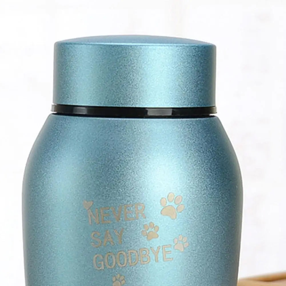 Haustier-Urne, Haustier-Pfotenabdruck, Edelstahl-Urne für Hunde, Katzen, Andenken, Ascheurne, Never Say Goodbye, Haustier-Pfotenabdruck, klein