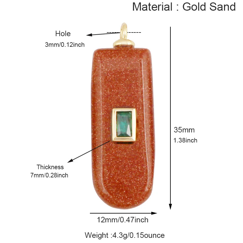 Jade Achat Amethyst Amazonit Wasser Gras Lapis Lazuli Charm Anhänger, 18K echt vergoldet Schmuck für Halskette Handwerk Herstellung S79