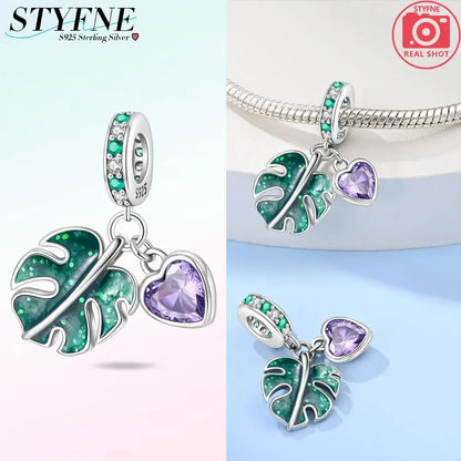 Romantische elegante Blumen-Charms aus 925er Silber, Sonnenblume, Tulpe, Rose, Nelke, Anhänger, passend für Original-Armbänder, DIY-Herstellung von Schmuck, Geschenken