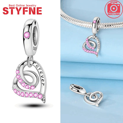 Sterling Silber 925, Fantasie, buntes Herz, Charm-Planeten-Anhänger, Perlen, passend für Original-Armband, Perle für Frauen, edler Schmuck, Geschenk