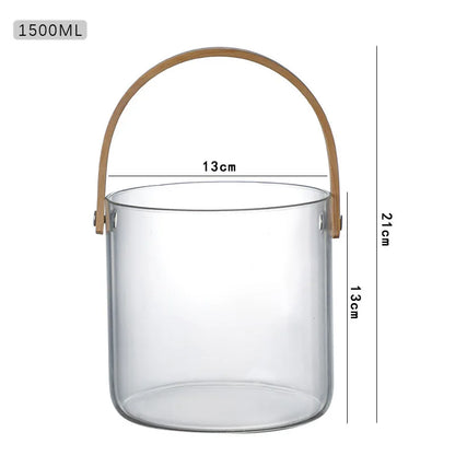 Licht Luxus Obst Korb Tragbare Glas Obst Platte Wohnzimmer Süßigkeiten Salat Schüssel Hause Snack Tablett Obst Wein Barrel Eis Eimer