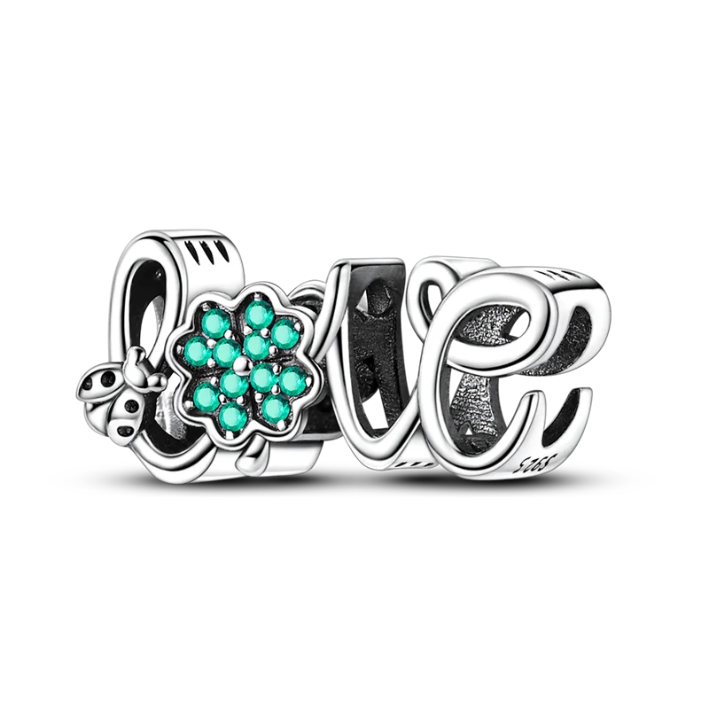 Anhänger aus 925er-Sterlingsilber, grüne Serie, Blumenbaum, Apfel-Anhänger, DIY, feine Perlen, passend für Original-Charms-Armbänder, Damenschmuck, Diy