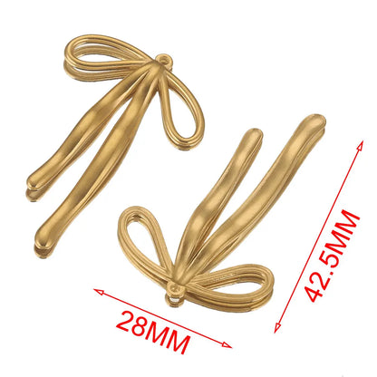5 Stück Edelstahl Charms Bogen Charm vergoldet Charm DIY Ohrringe Armband Schmuckherstellung Materialien Handwerk Großhandel Bulk
