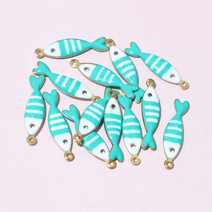 20 Stück 18x5mm Edelstahl Fisch Emaille Charms Anhänger Edelstahl DIY Schmuck Herstellung Zubehör Ergebnisse