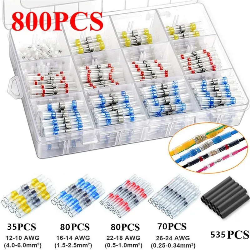 300 stücke-800 stücke Solder Versiegelt Draht Anschlüsse Schrumpf Solder Butt Anschlüsse Solder Connector Kit Automotive Marine isolierung