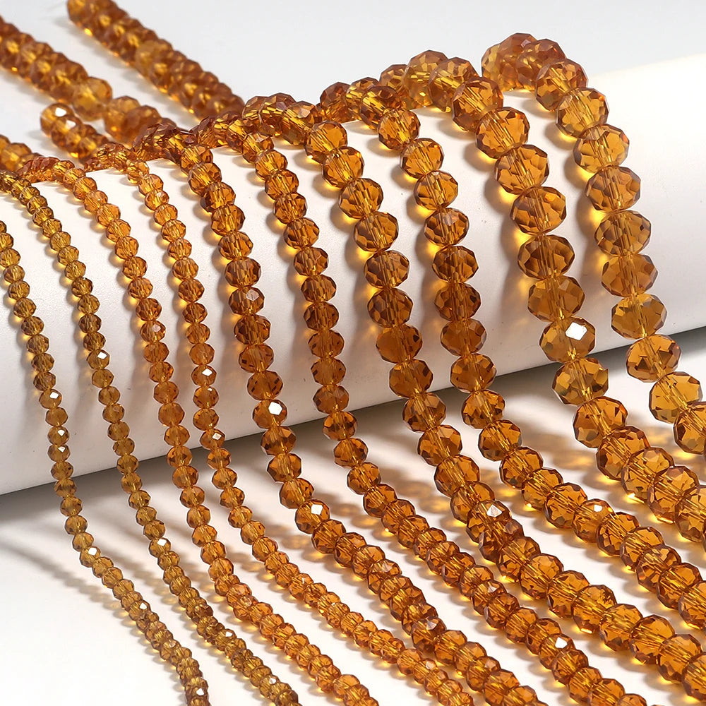 3/4/6/8/10mm Facettierte AB Klar Glas Kristall Rondelle Perlen Bunte Lose Spacer Perlen für Schmuck Machen DIY Armband Halskette