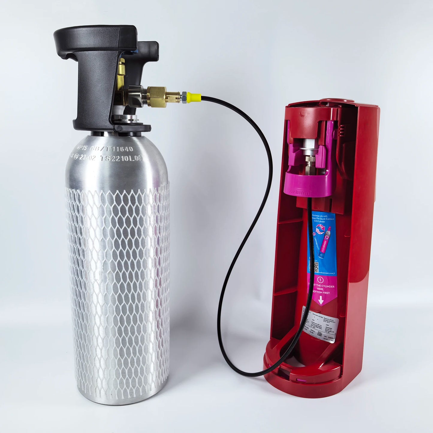 Soda Water Maker Sodastream Terra DUO Art CO2 Tank Zylinder Adapter Kit W21.8-14 G3/4 CGA320 Schnelltrennanschluss