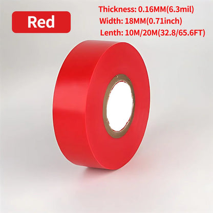 10/50/100 Rollen 10 m/20 m farbiges elektrisches Isolierband, elektrische Verkabelung sicher mit PVC-Vinyl für den Innen- und Außenbereich, zum Binden