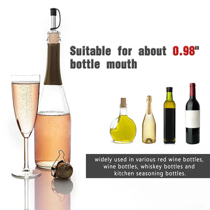 1PCS Rotwein Kork Ausgießer Edelstahl Rotwein Ausgießen Auslauf Flasche Stopper für Olivenöl und Spirituosen Spender bier Wasserhahn