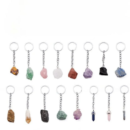1-2 cm natürlicher roher Erz-Schlüsselanhänger, Edelstein, Quarz, Fluorit, Citrin, Amethyst, unregelmäßiger Stein, Anhänger, Charms, Schmuckherstellung, Zubehör