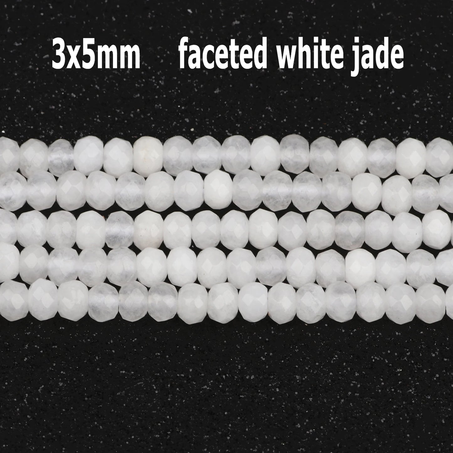 44 Arten weiße Chalcedon-Jade-Achat-Perle, Naturstein, Rondelle-Würfel, facettierte lose Perlen für Schmuckherstellung, Armbänder, Zubehör