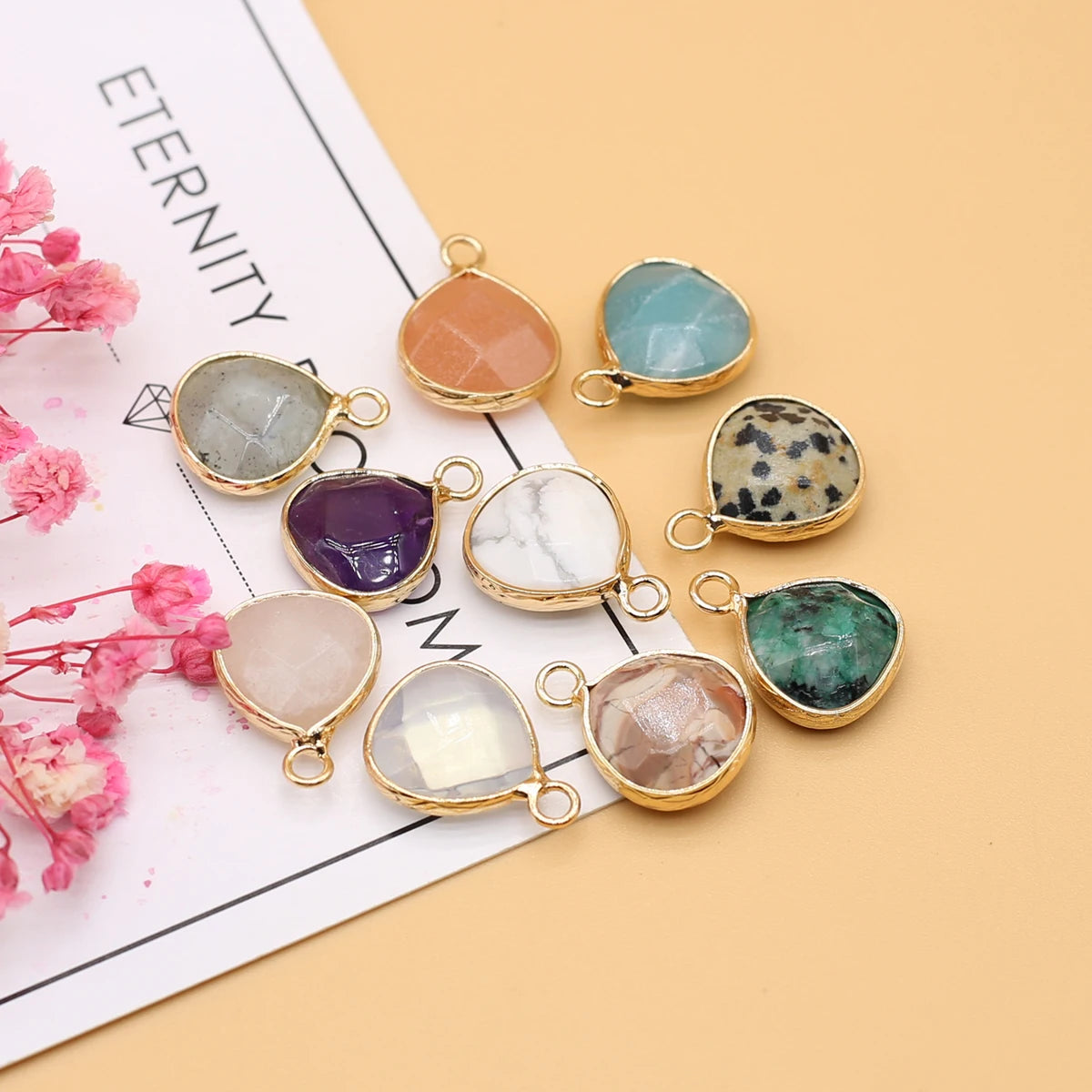 5 teile/los Natürliche Achate Anhänger Abschnitt Mix Bunte Stein Anhänger Charms für Frauen Männer, Die DIY Schmuck Halskette Zubehör