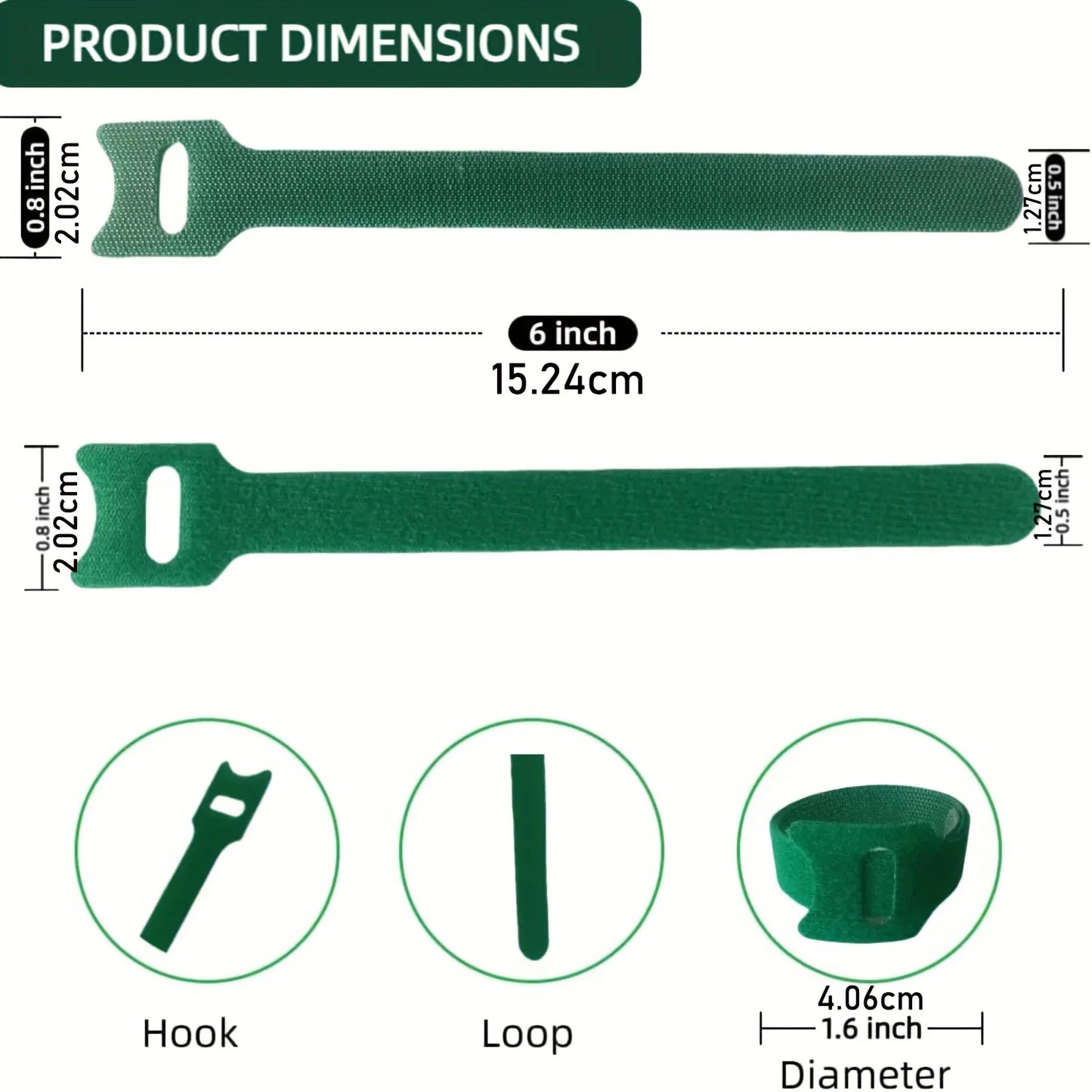 50/100 Stück wiederverwendbare, verstellbare, rutschfeste Pflanzenbinder aus Nylon mit Klettverschluss, ideal für Gartenanwendungen