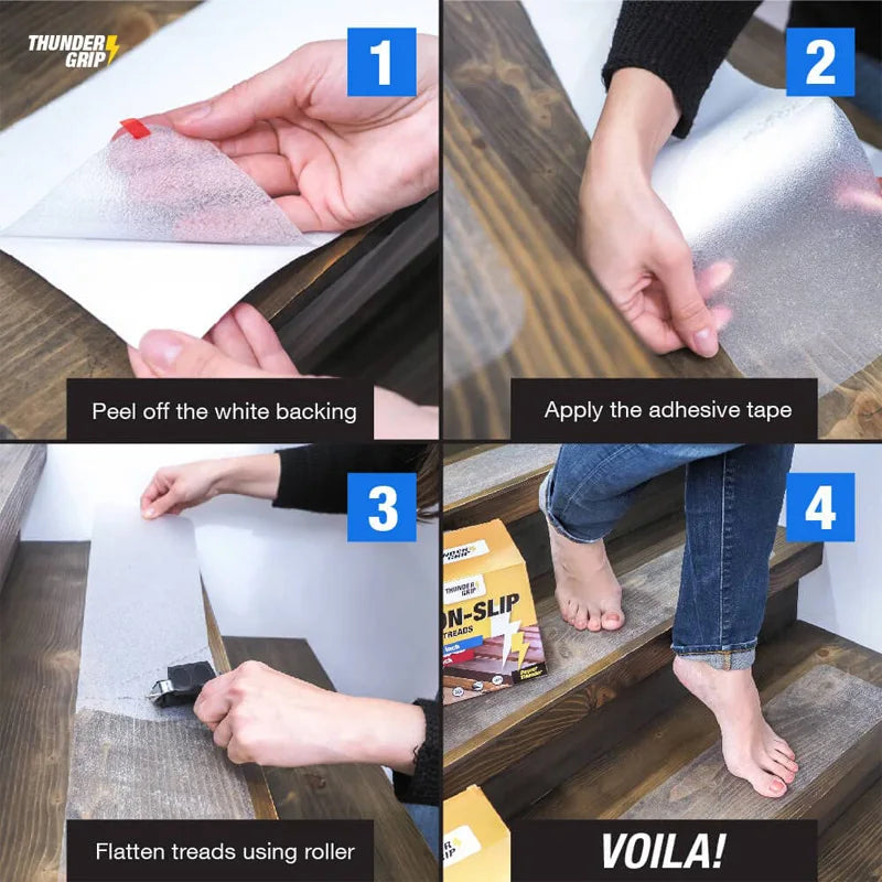 5 m Anti-Rutsch-Klebeband, transparent, für den Außenbereich/Innenbereich, rutschfeste Aufkleber, wasserdicht, für Badewanne, Duschboden, Pool, Treppen, Sicherheit für Barfuß