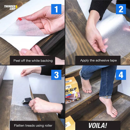 5 m Anti-Rutsch-Klebeband, transparent, für den Außenbereich/Innenbereich, rutschfeste Aufkleber, wasserdicht, für Badewanne, Duschboden, Pool, Treppen, Sicherheit für Barfuß
