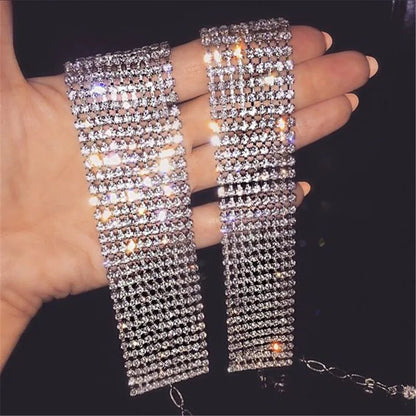 FestivalQueen Luxus-Halsband mit glitzernden Strasssteinen für Damen, breite Kragenkette, Promi-Schmuck, Geschenke, Bar, Nachtclub 2024