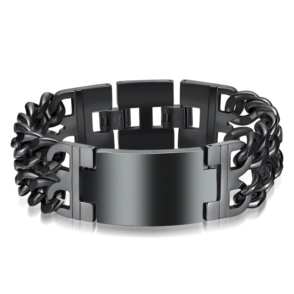 HNSP 24MM Breite 316L Edelstahl Kubanischen Kette Kreuz Armband Für Männer Schmuck Männliche Hand Kette Wrap Armbänder Punk zubehör